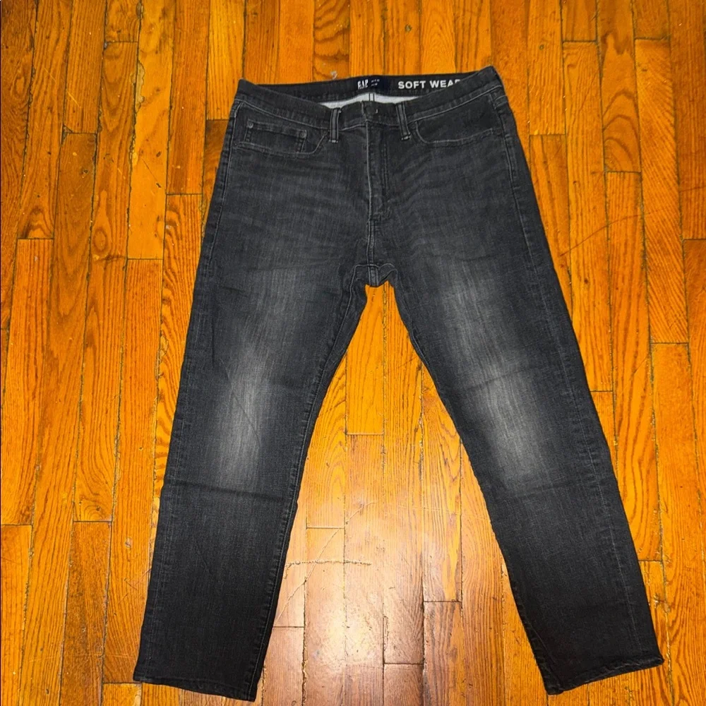 Hollister Men's Slim Straight Jeans - Charcoal Wash - Picture 1 of 8